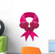 ribbon gloves hope breast cancer pink icon. Isolated and flat illustration. Vector graphic Wall Decal
