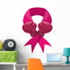 ribbon gloves hope breast cancer pink icon. Isolated and flat illustration. Vector graphic Wall Decal