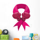 ribbon gloves hope breast cancer pink icon. Isolated and flat illustration. Vector graphic Wall Decal