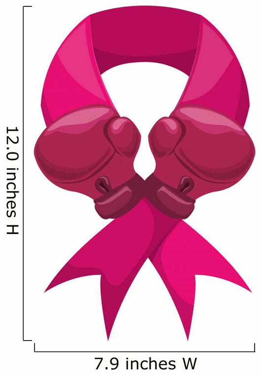 ribbon gloves hope breast cancer pink icon. Isolated and flat illustration. Vector graphic Wall Decal