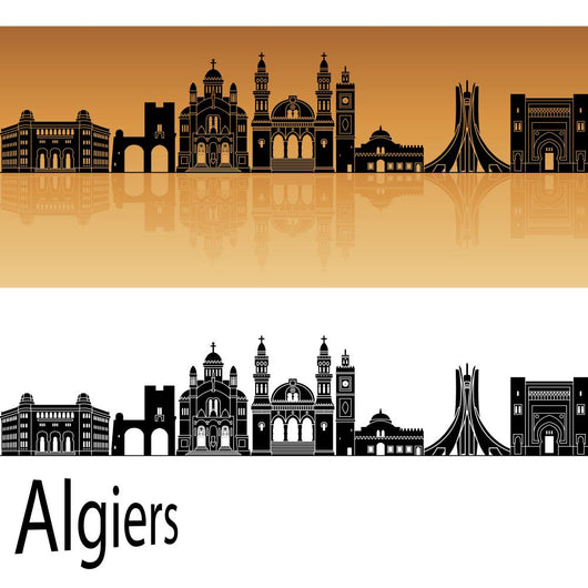 Algiers skyline in orange Wall Decal