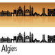 Algiers skyline in orange Wall Decal