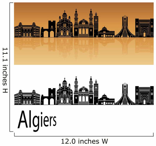 Algiers skyline in orange Wall Decal