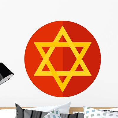 Judaism Star David Wall Decal shown on a wall