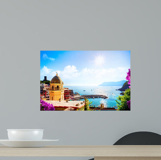 art Romantic Seascape in Five lands, Vernazza, Cinque Terre, Lig Wall Mural