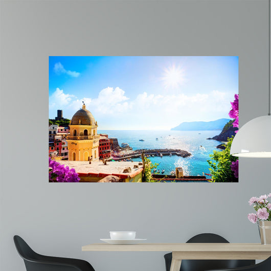 art Romantic Seascape in Five lands, Vernazza, Cinque Terre, Lig Wall Mural