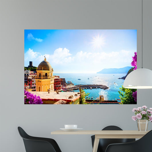 art Romantic Seascape in Five lands, Vernazza, Cinque Terre, Lig Wall Mural
