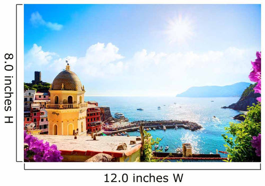 art Romantic Seascape in Five lands, Vernazza, Cinque Terre, Lig Wall Mural