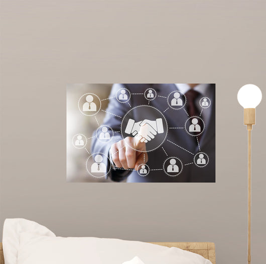 Business Handshake Online Network Wall Decal