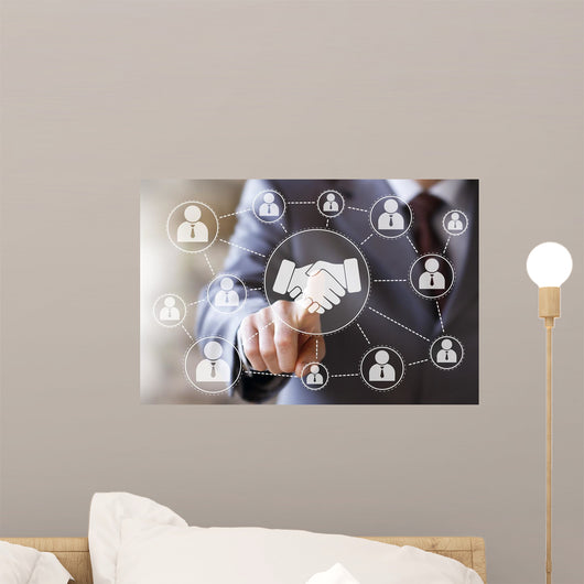 Business Handshake Online Network Wall Decal