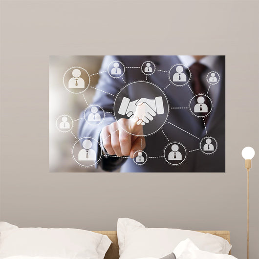 Business Handshake Online Network Wall Decal