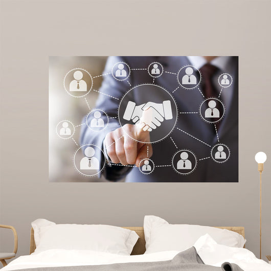 Business Handshake Online Network Wall Decal