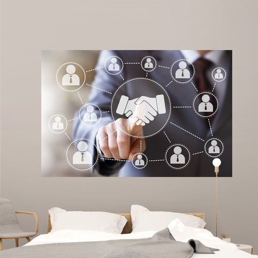 Business Handshake Online Network Wall Decal