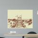 The way to the beach, sea view ahead vector drawing Wall Mural