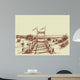 The way to the beach, sea view ahead vector drawing Wall Mural