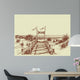 The way to the beach, sea view ahead vector drawing Wall Mural