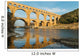 Famous Pont Du Gard reflecting in Gardon river in Southern France Wall Mural