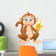 Cartoon monkey holding banana Wall Decal