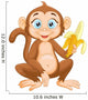 Cartoon monkey holding banana Wall Decal