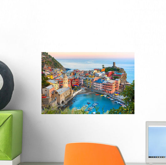 Aerial Vernazza Fishing Village Wall Decal