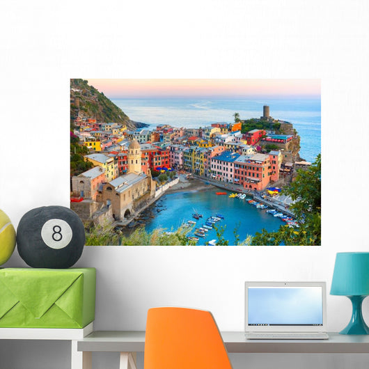 Aerial Vernazza Fishing Village Wall Decal