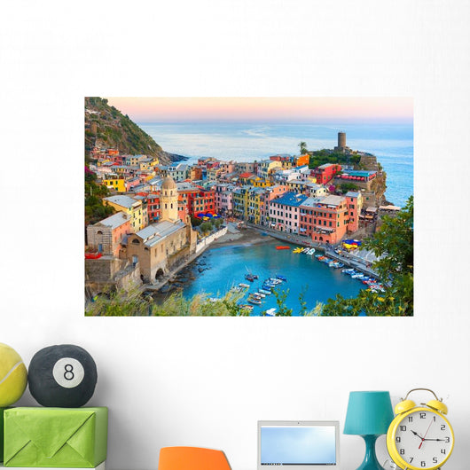 Aerial Vernazza Fishing Village Wall Decal