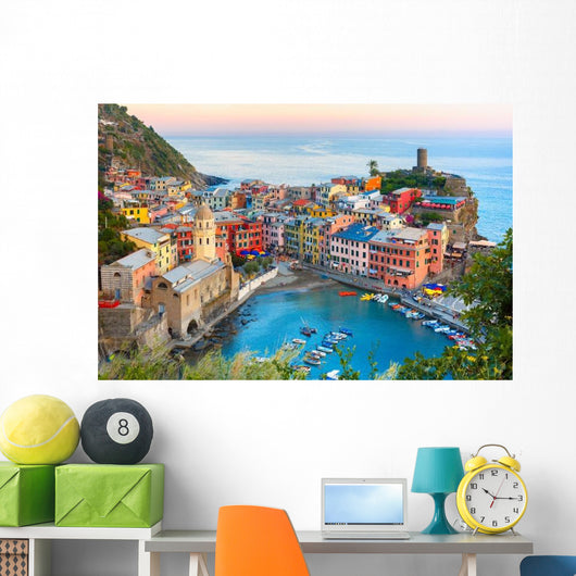 Aerial Vernazza Fishing Village Wall Decal