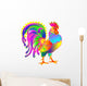 Illustration of beautiful fantasy cock on white background, vector cartoon image. Wall Decal