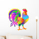 Illustration of beautiful fantasy cock on white background, vector cartoon image. Wall Decal