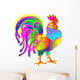 Illustration of beautiful fantasy cock on white background, vector cartoon image. Wall Decal