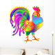 Illustration of beautiful fantasy cock on white background, vector cartoon image. Wall Decal