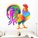 Illustration of beautiful fantasy cock on white background, vector cartoon image. Wall Decal
