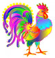 Illustration of beautiful fantasy cock on white background, vector cartoon image. Wall Decal