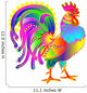 Illustration of beautiful fantasy cock on white background, vector cartoon image. Wall Decal