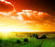 Sunset Russian Village Wall Decal