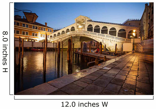 Famous Rialto Bridge during sunrise in Venice. Wall Mural