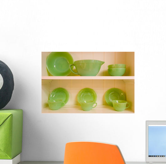 Green Dishes Wall Mural