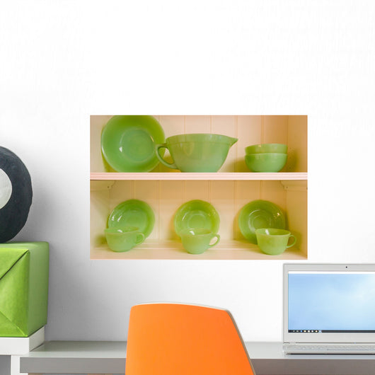 Green Dishes Wall Mural