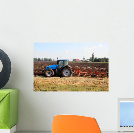Tractor with Plough Wall Decal