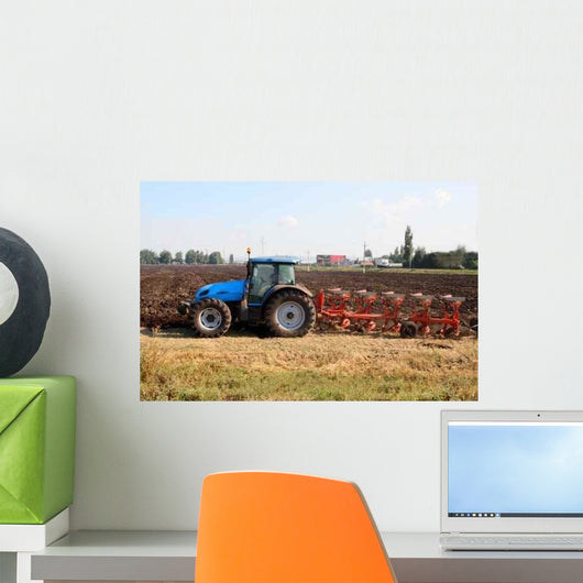 Tractor with Plough Wall Decal