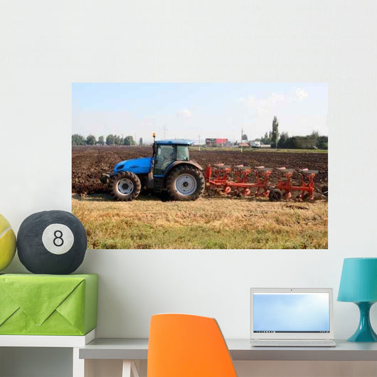 Tractor with Plough Wall Decal