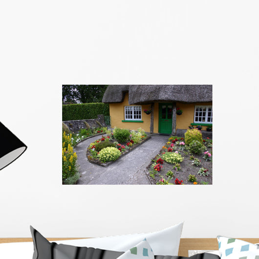 Thatched Roof Cottage and Garden Wall Mural