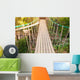 Suspension bridge, walkway to the adventurous, cross to the other side forest Wall Mural