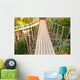 Suspension bridge, walkway to the adventurous, cross to the other side forest Wall Mural