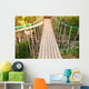 Suspension bridge, walkway to the adventurous, cross to the other side forest Wall Mural