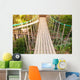 Suspension bridge, walkway to the adventurous, cross to the other side forest Wall Mural