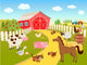 Cartoon Farm Scene Wall Decal