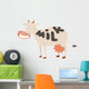 Cartoon cow character isolated Wall Decal