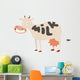 Cartoon cow character isolated Wall Decal