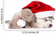 scottish kitten and sleeping Siberian Husky puppy with red santa hat. isolated on white Wall Decal